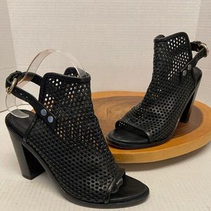 Rag & Bone Perforated Laser Cut Leather Peep Toe Ankle Booties